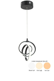 Asil Black Single Pendant Chandelier