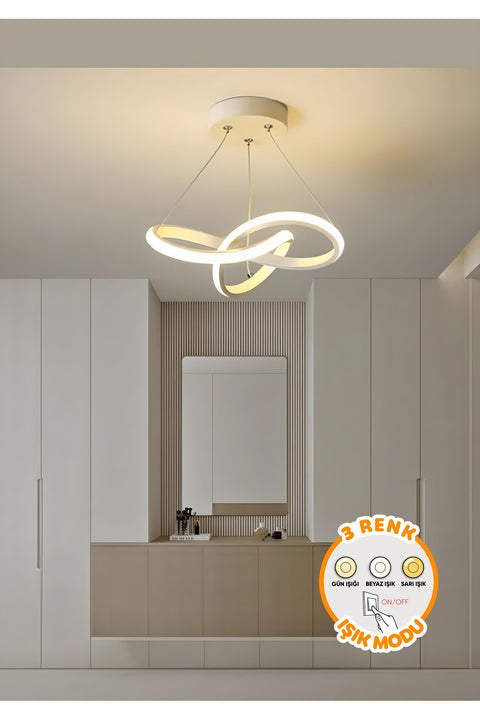 Duru White Single Pendant Chandelier