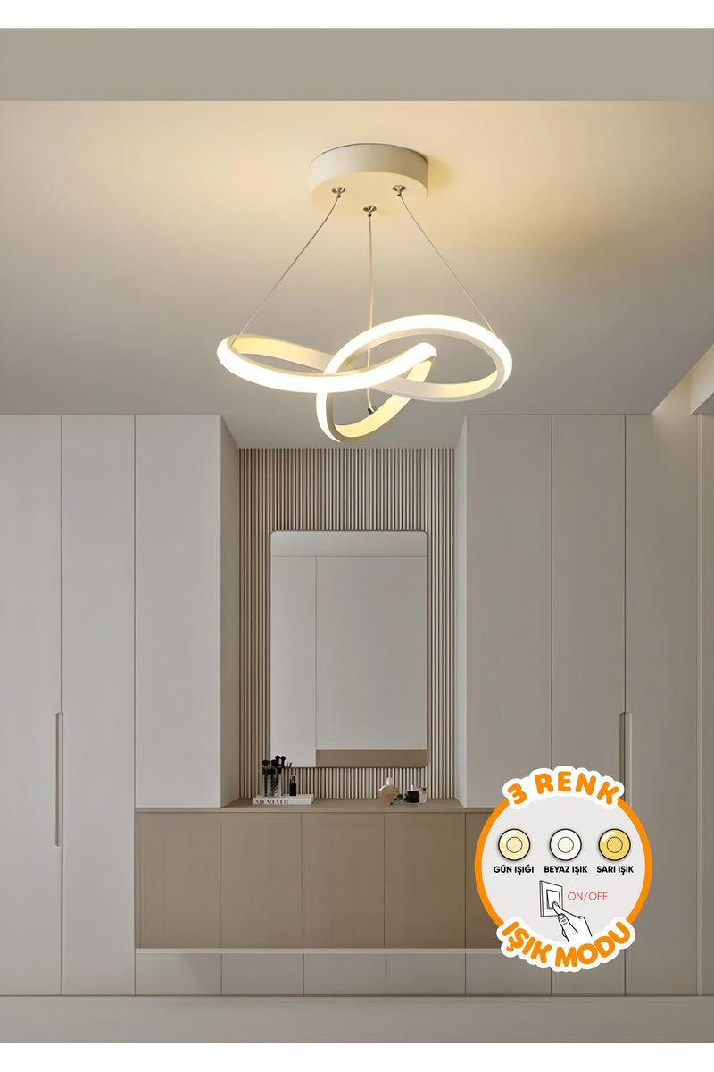 Duru White Single Pendant Chandelier