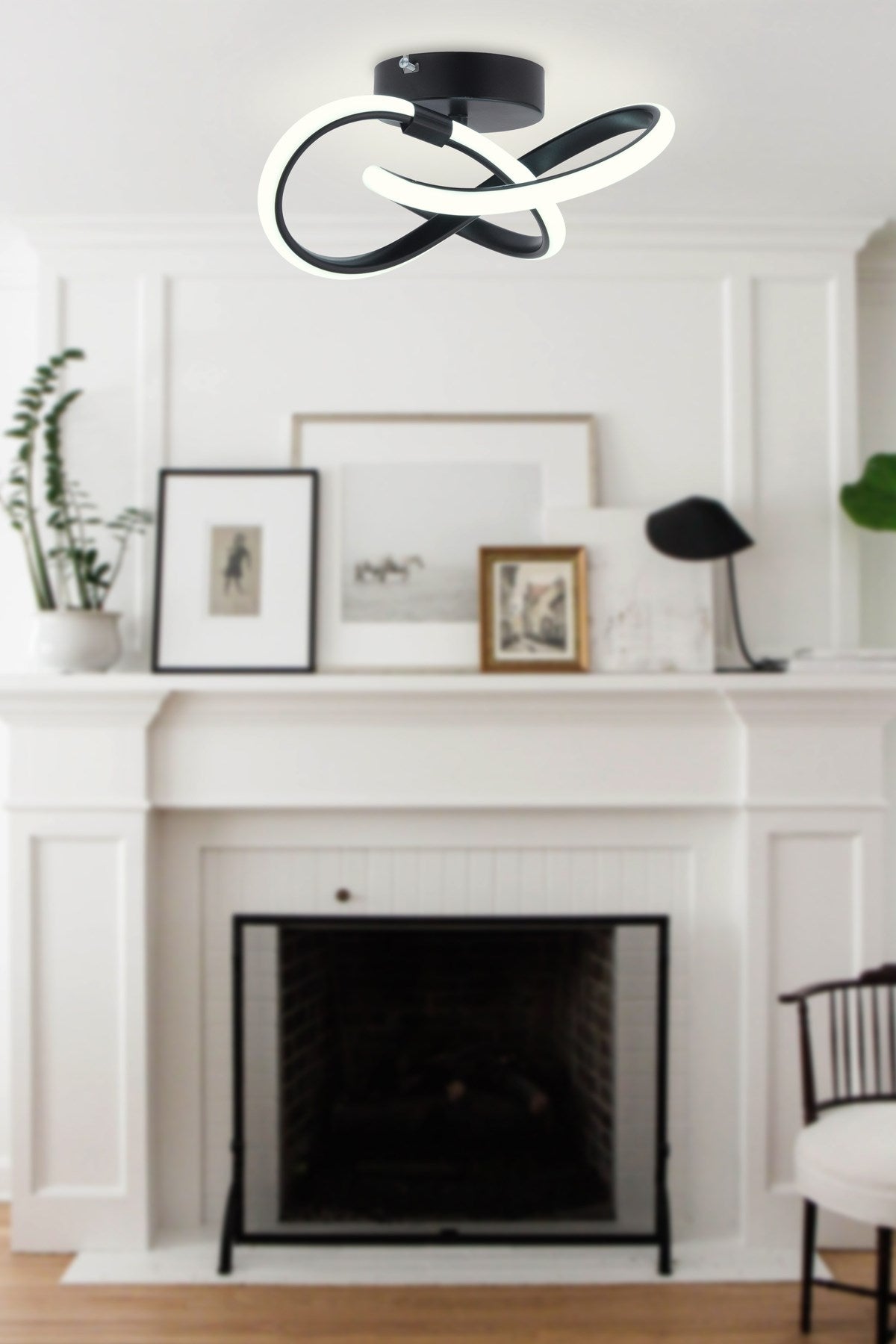 Hare Black Flush-Mount Chandelier