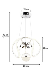 İnci Chrome Single Pendant Chandelier