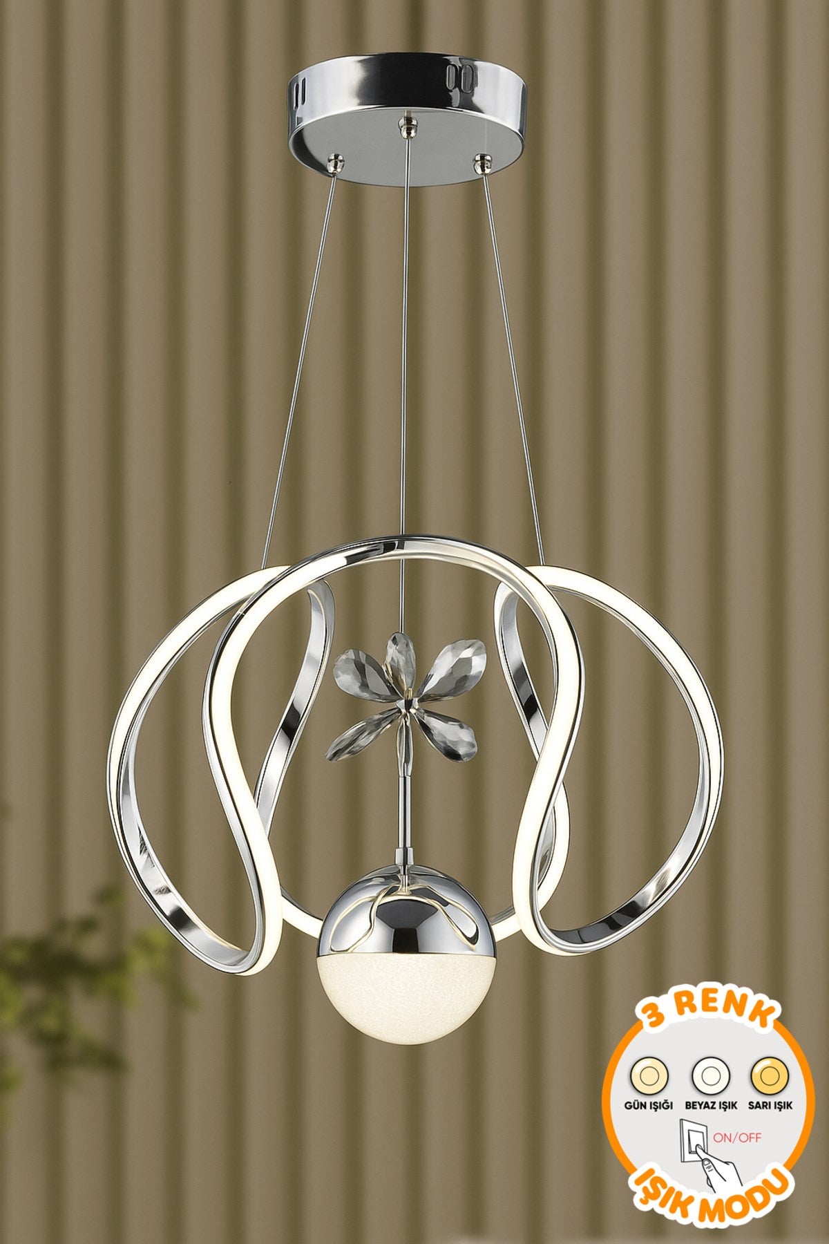 İnci Chrome Single Pendant Chandelier