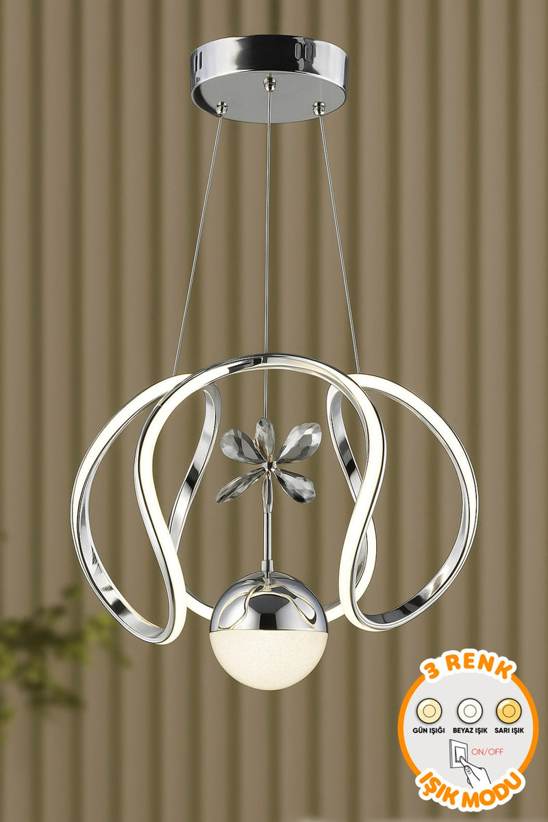 İnci Chrome Single Pendant Chandelier
