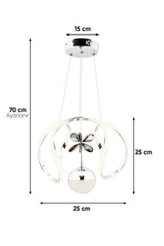İnci Chrome Single Pendant Chandelier