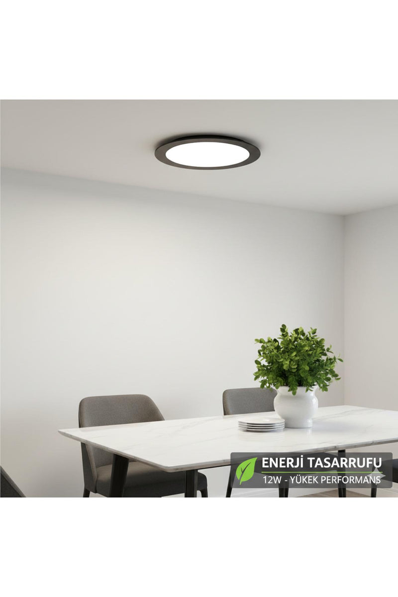 K2 KDL401B Recessed Slim LED Panel with Black Housing 12W – White Light