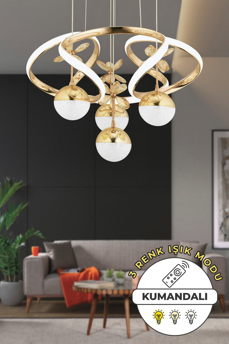 Liva Gold Pendant Chandelier