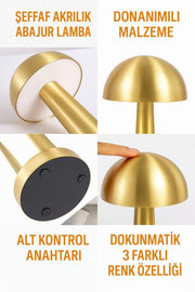 SIQI KML115 Rechargeable Touch-Control Table Lamp – Gold