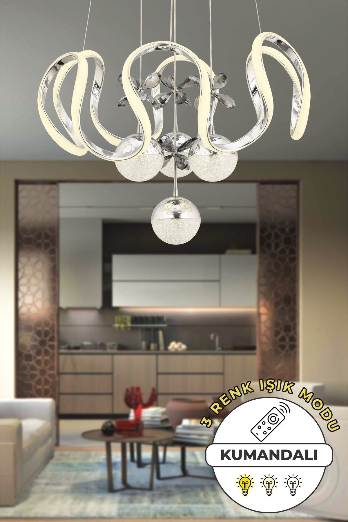 Neva Chrome Pendant Chandelier